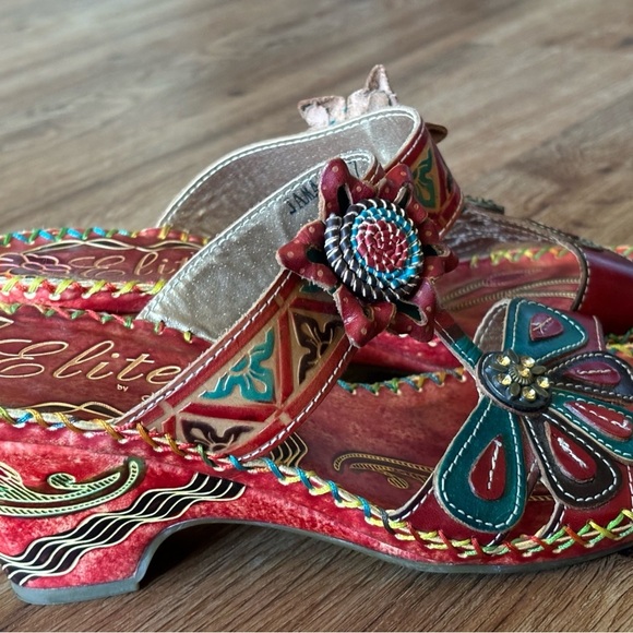 Elite Red and Teal Floral Sandals - Picture 8 of 8